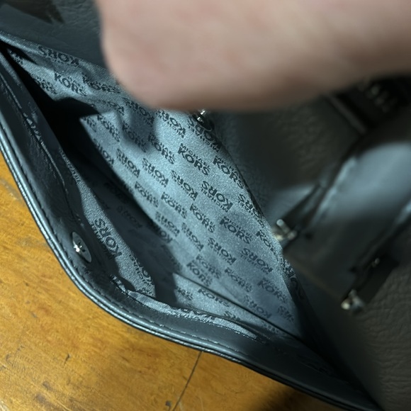 EUC Michael Kors Hudson Large Leather Satchel Crossbody Bag Gray COI Included - Picture 9 of 15